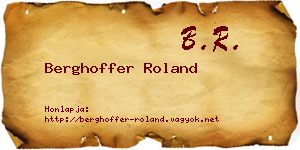 Berghoffer Roland névjegykártya